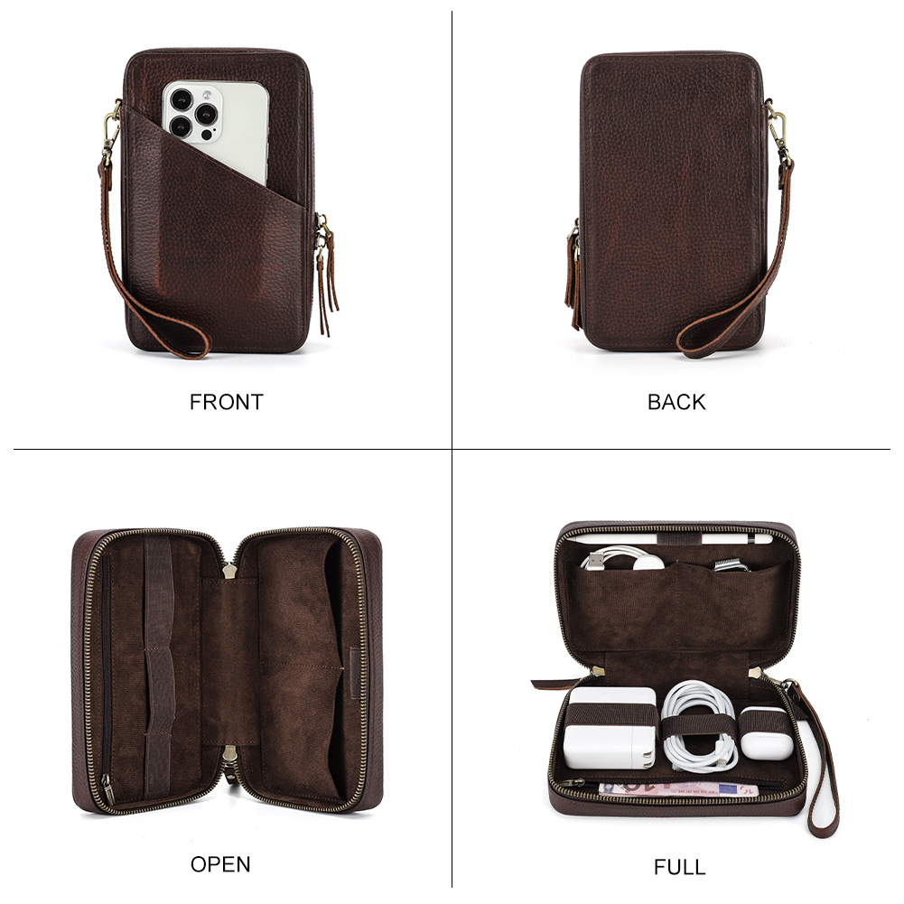 Genuine Leather Portable USB D - Tech Accessories Case ulasan dan harga
