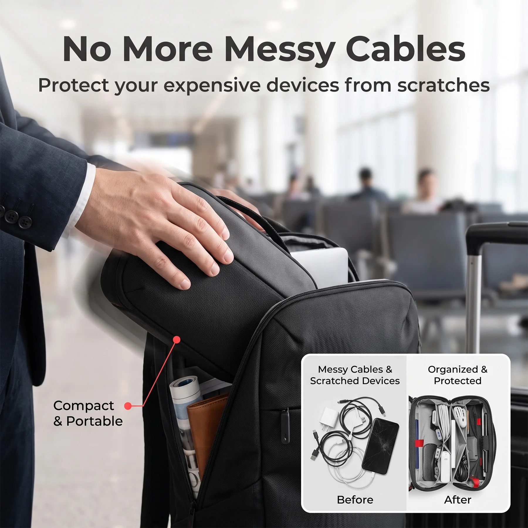 Travel Tech Organizer Pouch, W - Tech Accessories Case ulasan dan harga