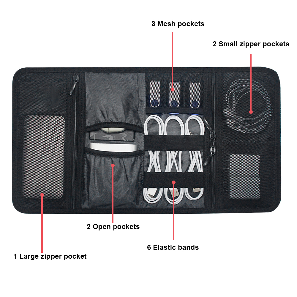 Tech Organizer Bag Cable Stora - Tech Accessories Case ulasan dan harga