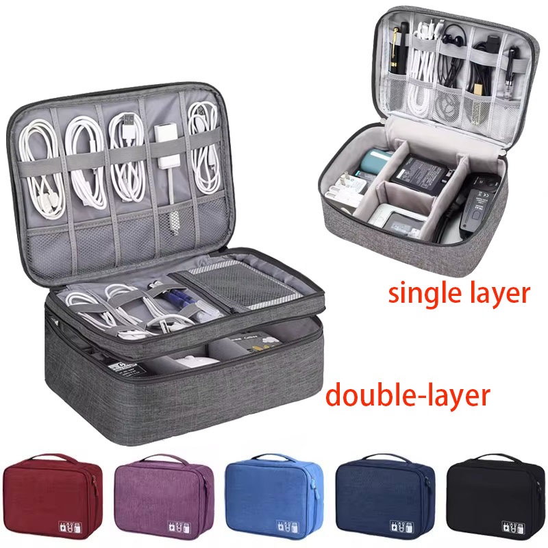 Travel Cable Storage Bag Porta - Tech Accessories Kit ulasan dan harga
